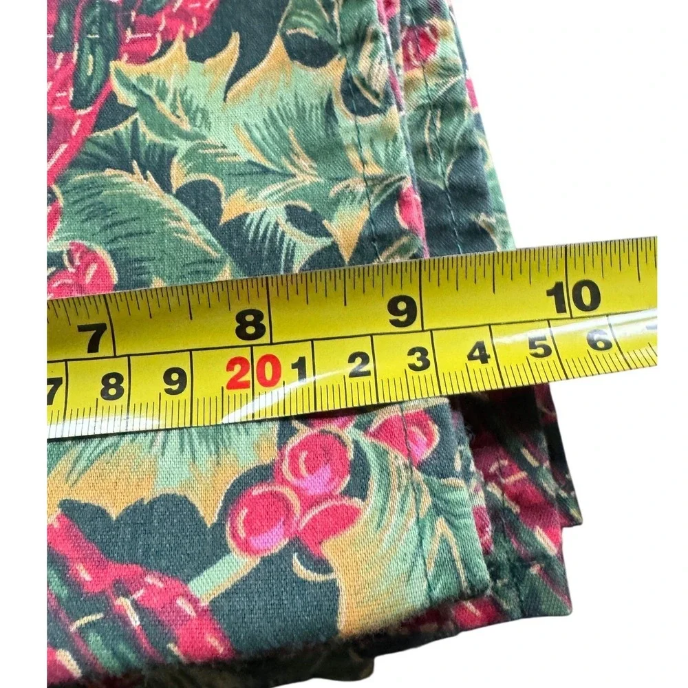 8 Christmas Holly Berry‎ Red Ribbon Green Cotton Cloth Napkins 18